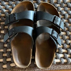 Black leather Birkenstocks. Arizona Style.